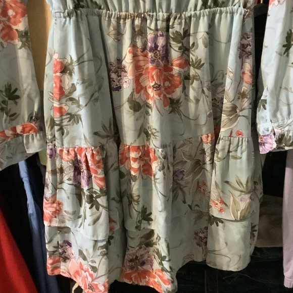 Nannette‎ Floral Midi Dress - Light Blue and Pink - Picture 10 of 10